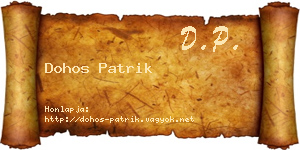 Dohos Patrik névjegykártya